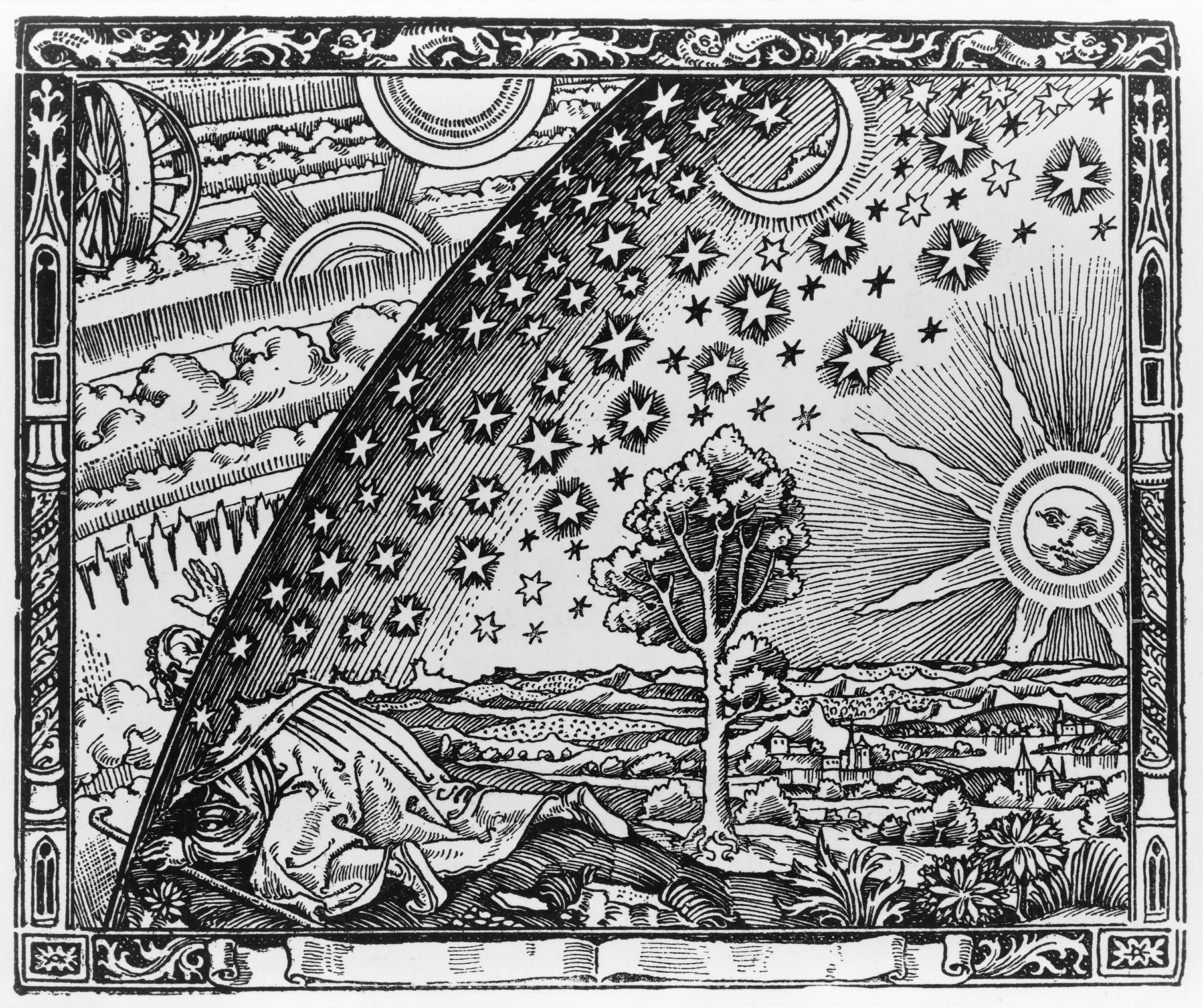 “Un missionaire du Moyen Âge raconte qu’il avait trouvé le point où le ciel et la Terre se touchent”, by Flammarion